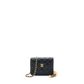 CHANEL PEARL CRUSH MINI FLAP BELT BAG LAMBSKIN BLACK GHW