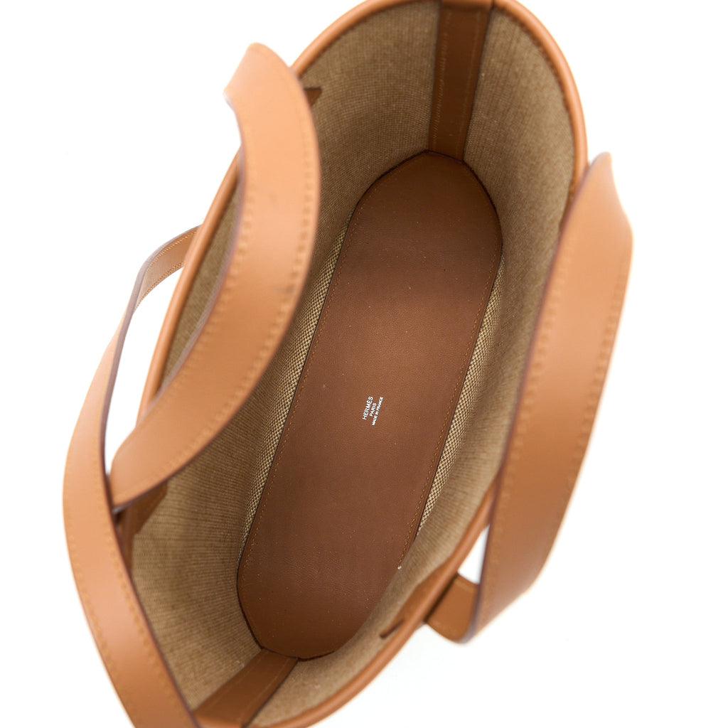 HERMES CABAS H EN BIAIS 27 BAG ECRE-NATUREL/GOLD