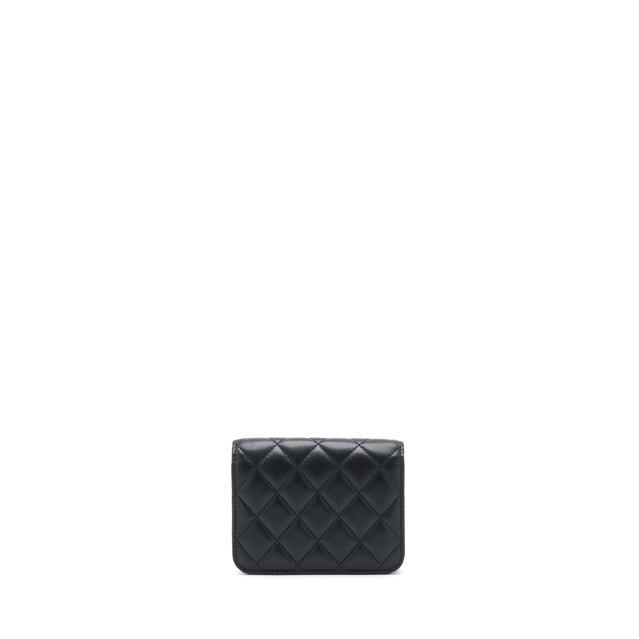 CHANEL PEARL CRUSH MINI FLAP BELT BAG LAMBSKIN BLACK GHW