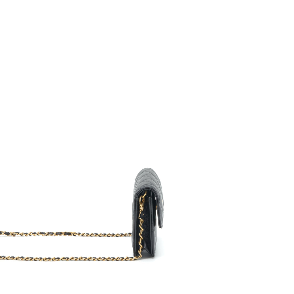 CHANEL PEARL CRUSH MINI FLAP BELT BAG LAMBSKIN BLACK GHW