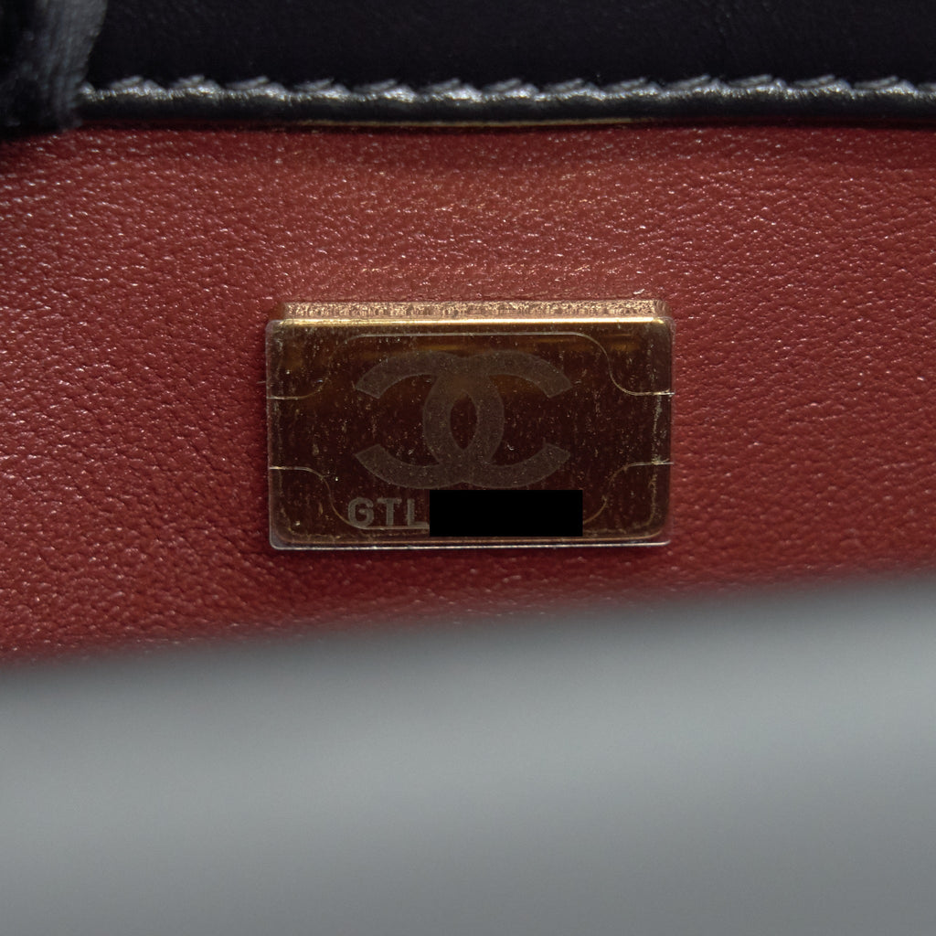 CHANEL 21A GOLD CRUSH MINI FLAP BAG CALFSKIN BLACK GHW