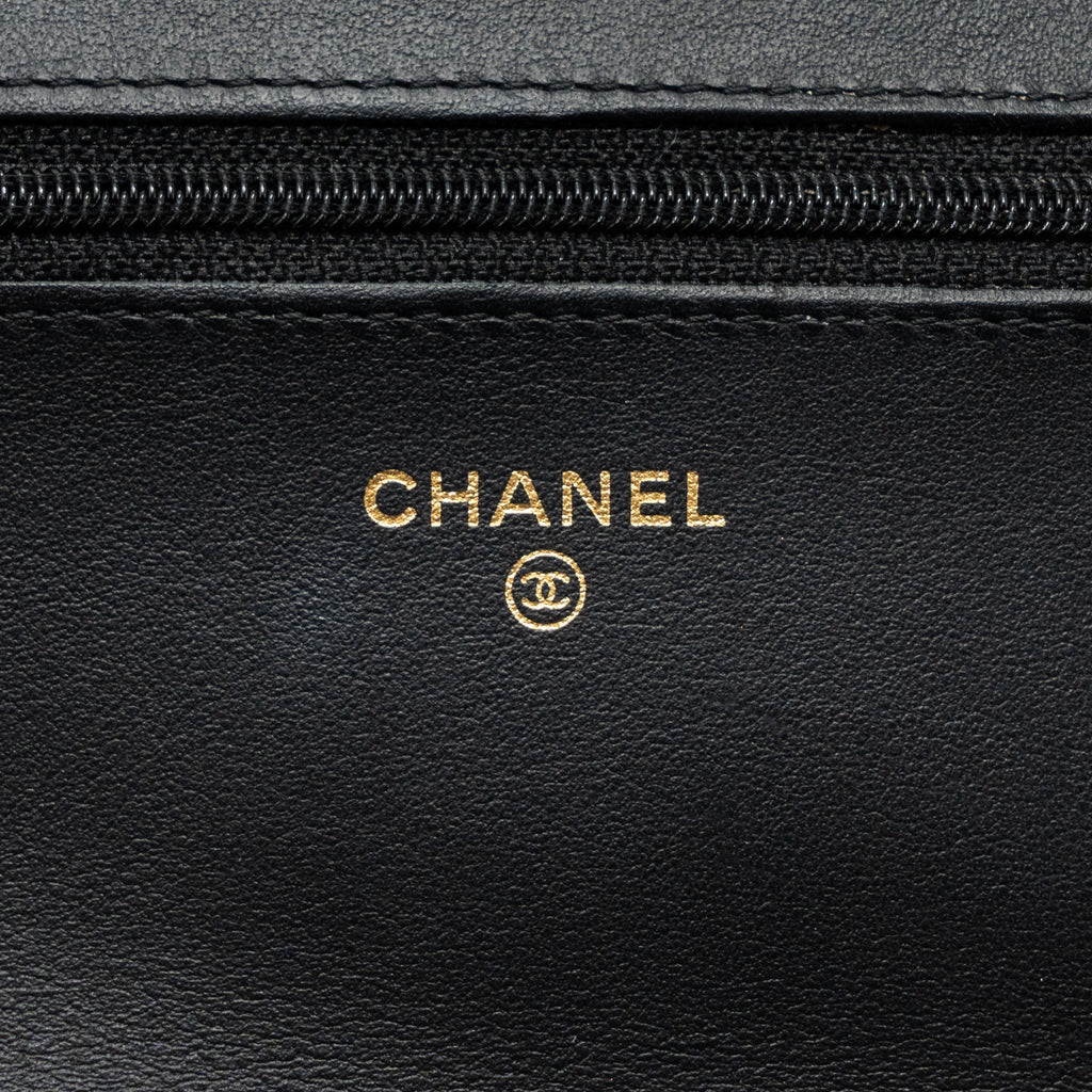 CHANEL 2.55 REISSUE LUCKY CHARMS WALLET ON CHAIN AGED CALFSKIN BLACK GHW