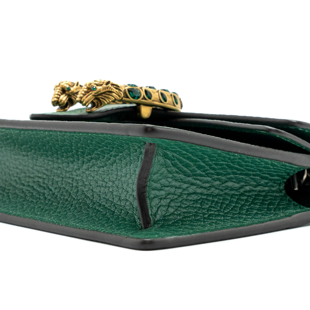 GUCCI DIONYSUS SUPER MINI LEATHER GREEN GHW