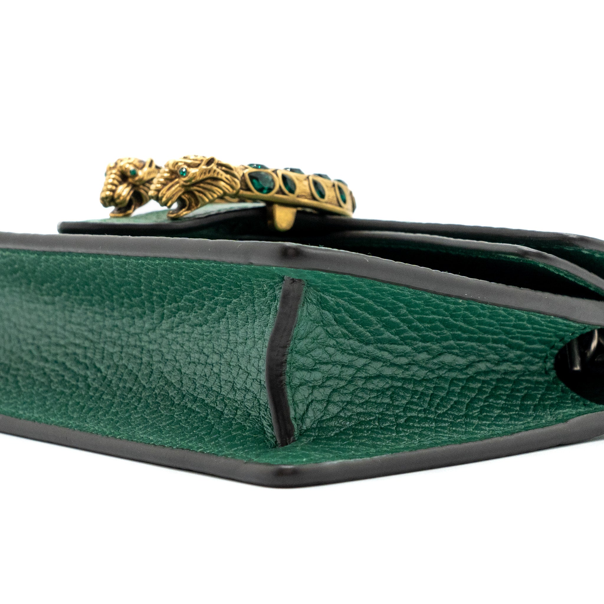 GUCCI DIONYSUS SUPER MINI LEATHER GREEN GHW