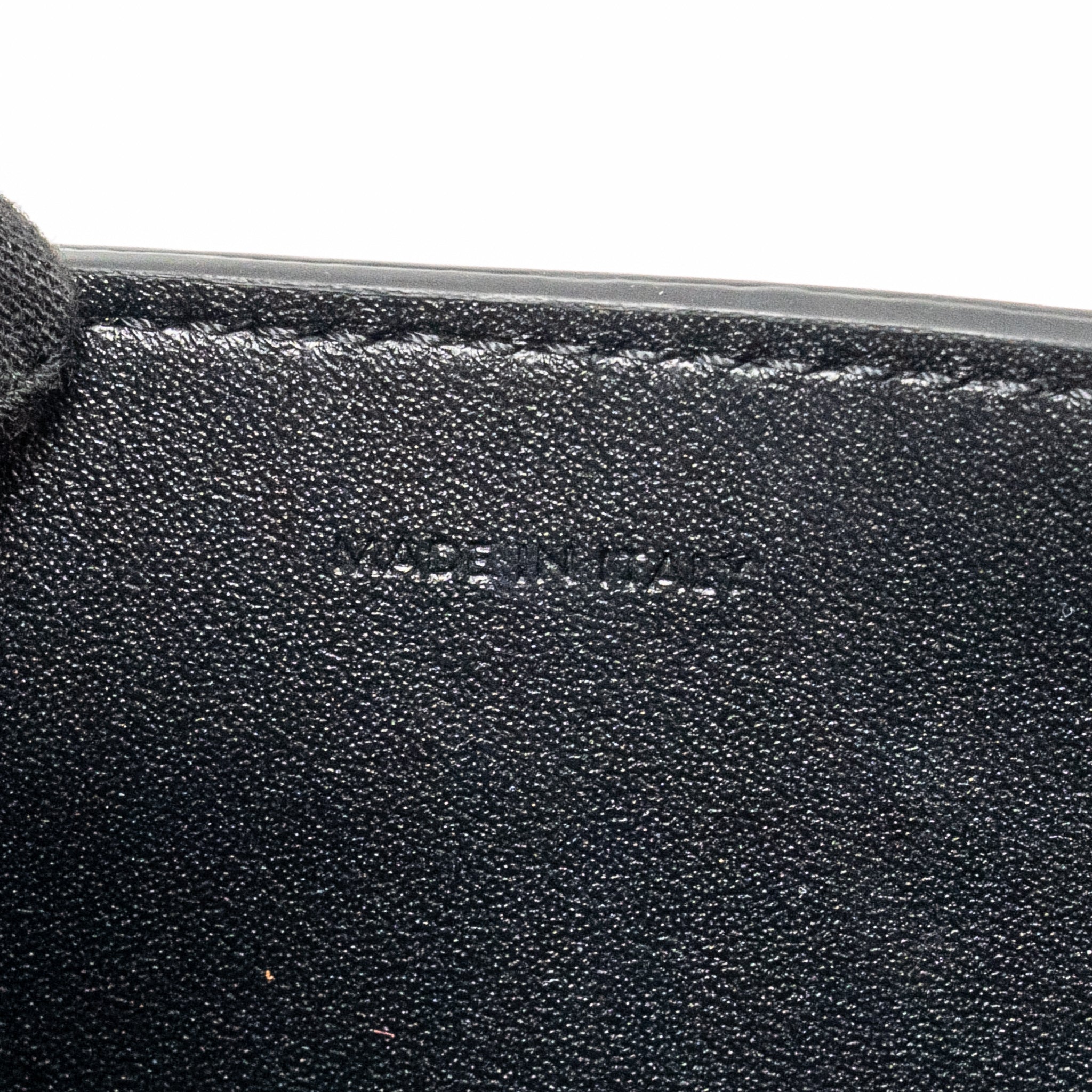 CELINE TRIOMPHE CLAUDE CHAIN SHOULDER BAG SHINY CALFSKIN BLACK GHW