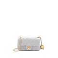CHANEL PEARL CRUSH MINI RECTANGULAR FLAP BAG LAMBSKIN LIGHT GREY GHW (MICROCHIP)