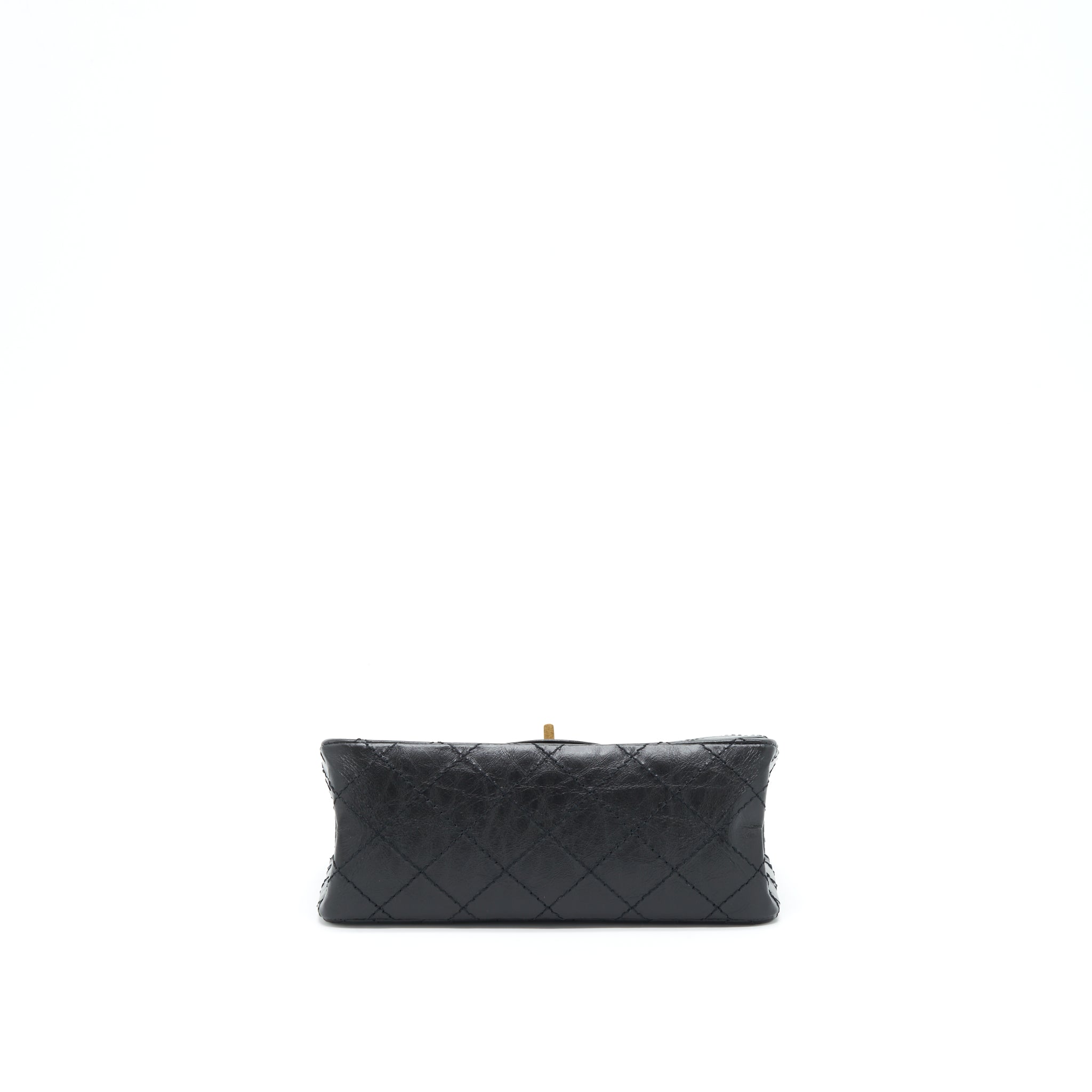 CHANEL MINI 2.55 REISSUE FLAP BAG AGED CALFSKIN BLACK BRUSHED GHW (MICROCHIP)