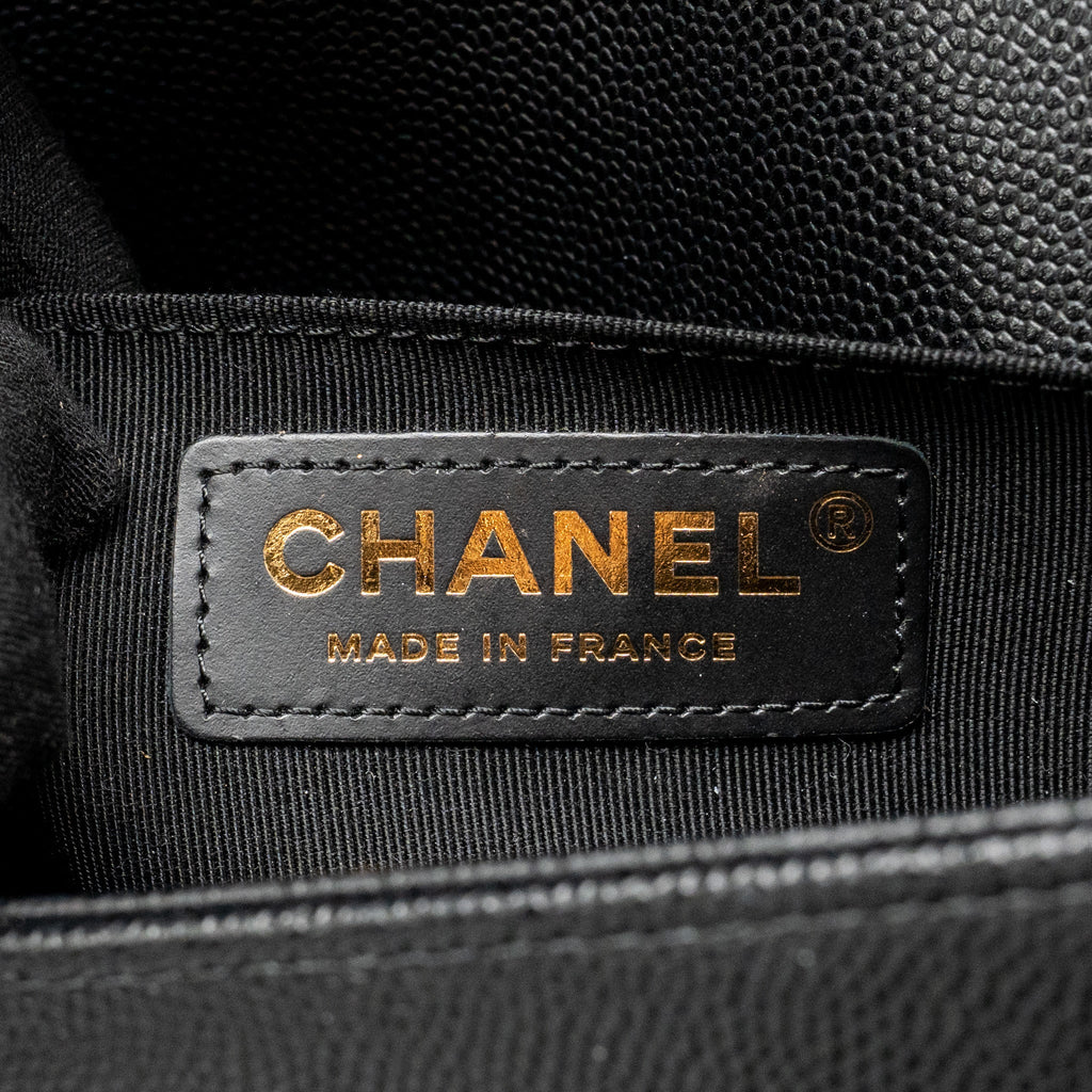 CHANEL SMALL BOY BAG CAVIAR BLACK GHW