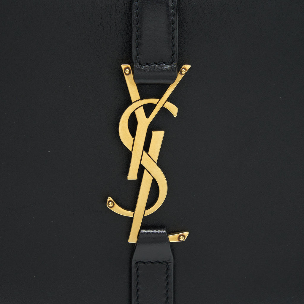 SAINT LAURENT LE 5 A 7 HOBO BAG CALFSKIN BLACK GHW