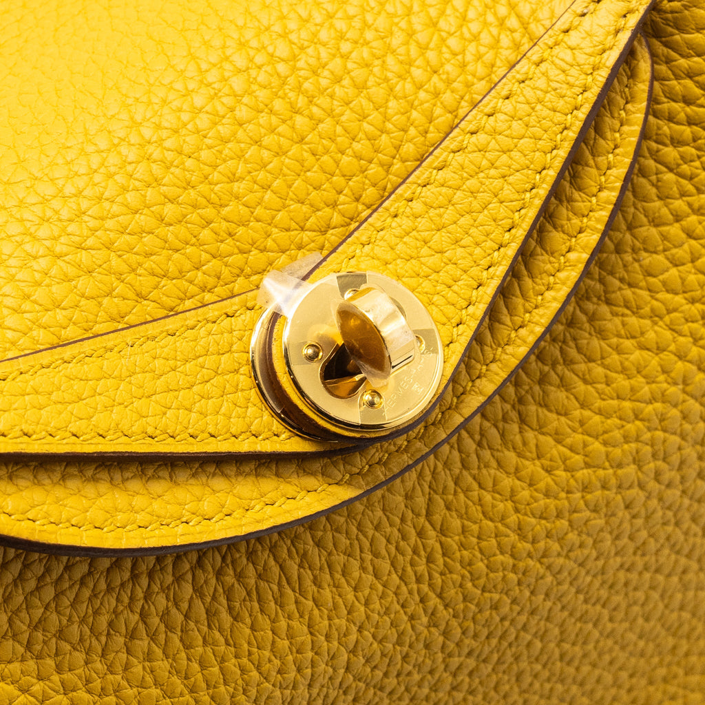 HERMES MINI LINDY CLEMENCE 9D JAUNE AMBER GHW