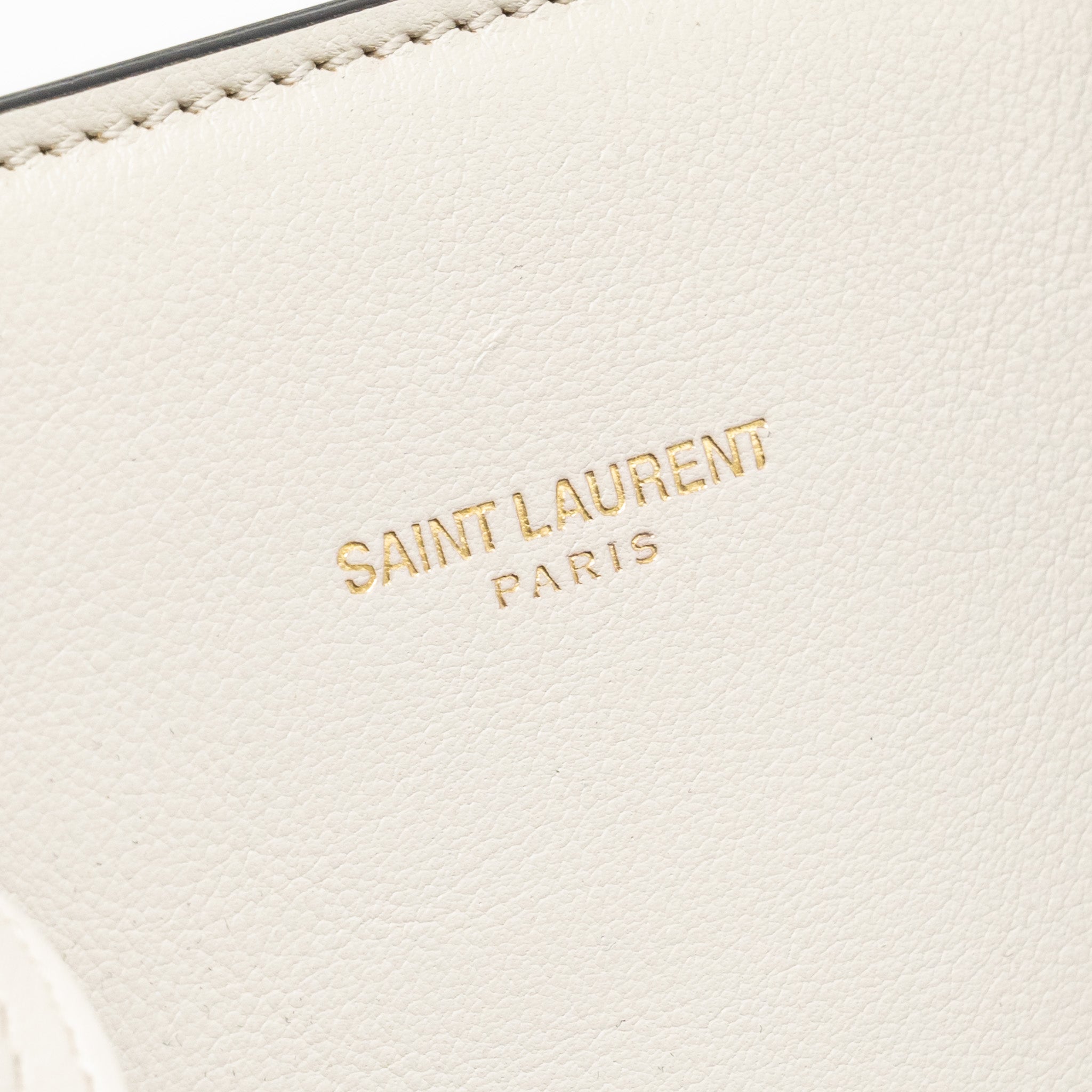 SAINT LAURENT /YSL SMALL SAC DE JOUR TOTE BAG CALFSKIN WHITE / BLACK GHW