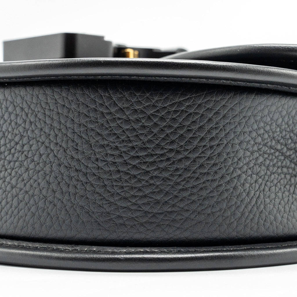 DIOR LARGE GALLOP BAG WITH STRAP GRAINED SMOOTH CALFSKIN BLACK SILVER/GOLD HARDWARE