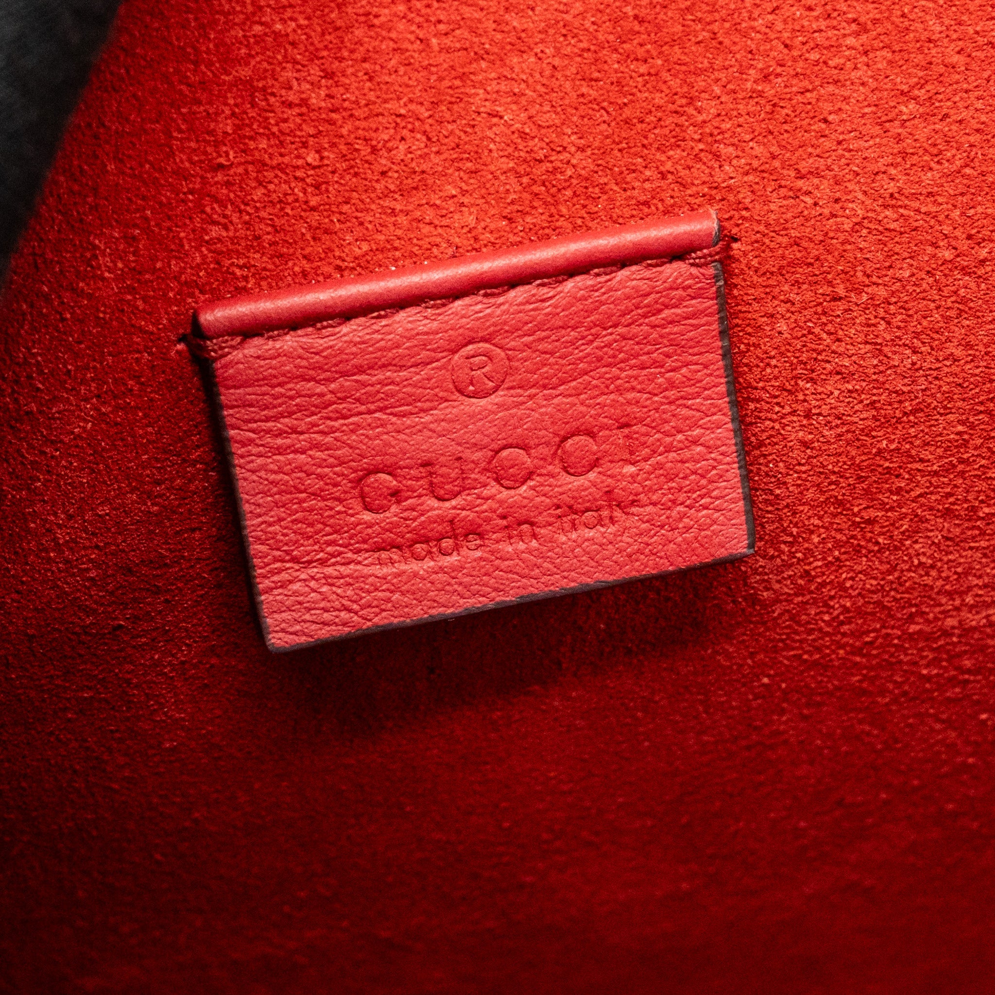GUCCI SMALL DIONYSUS SHOULDER BAG GG SUPREME CANVAS/SUEDE RED SHW