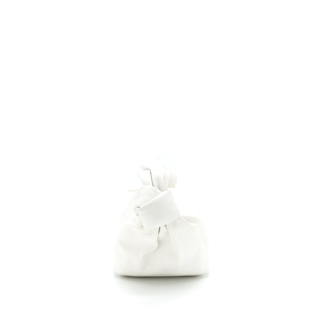 BOTTEGA VENETA DOUBLE KNOT LEATHER SHOULDER BAG WHITE