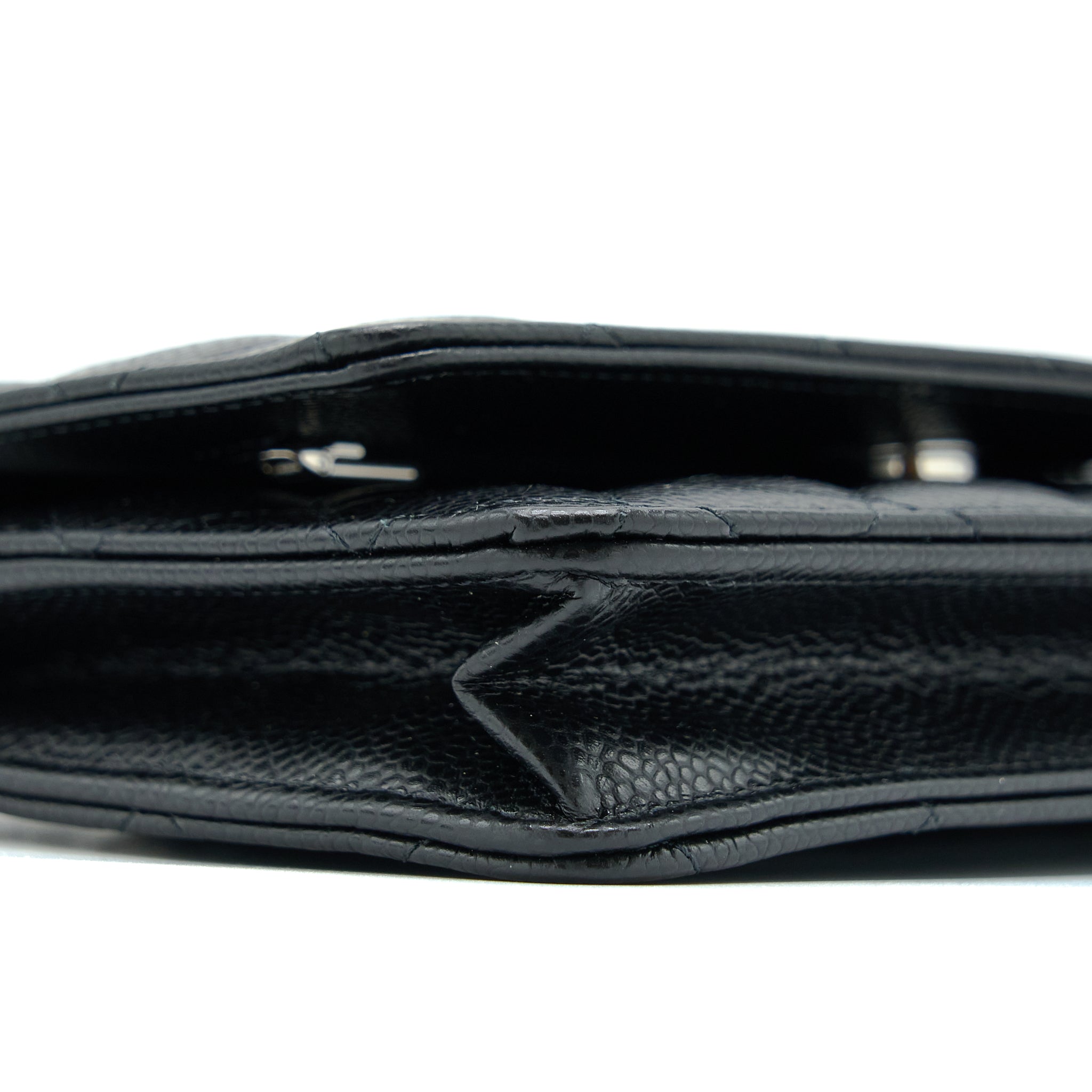 CHANEL CLASSIC WALLET ON CHAIN CAVIAR BLACK SHW (MICROCHIP)