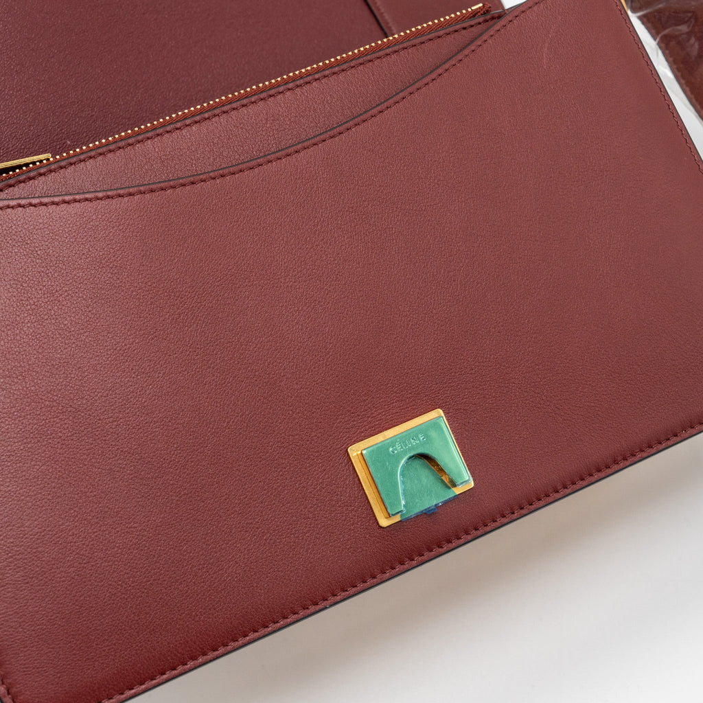CELINE FRAME BAG CALFSKIN RUBY / APRICOT GHW