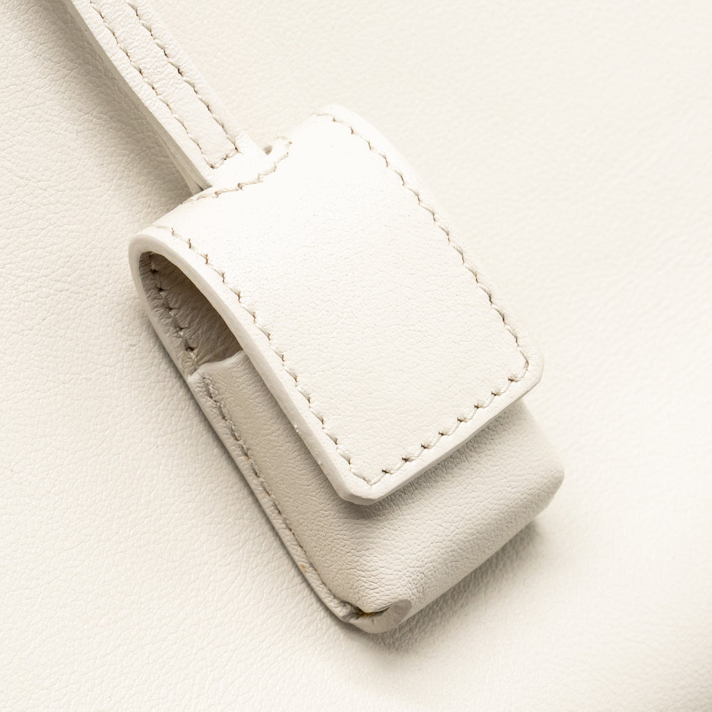 SAINT LAURENT /YSL SMALL SAC DE JOUR TOTE BAG CALFSKIN WHITE / BLACK GHW