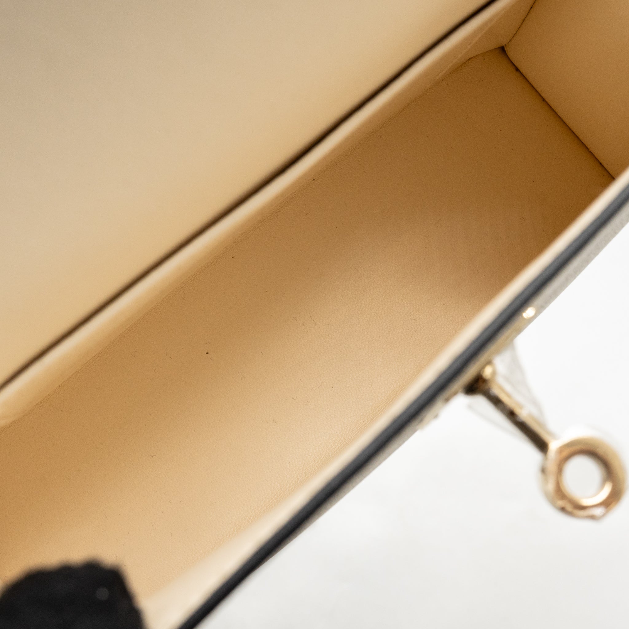 HERMES MINI KELLY II SPECIAL ORDER CHÈVRE MYSORE NATA/BLACK LGHW