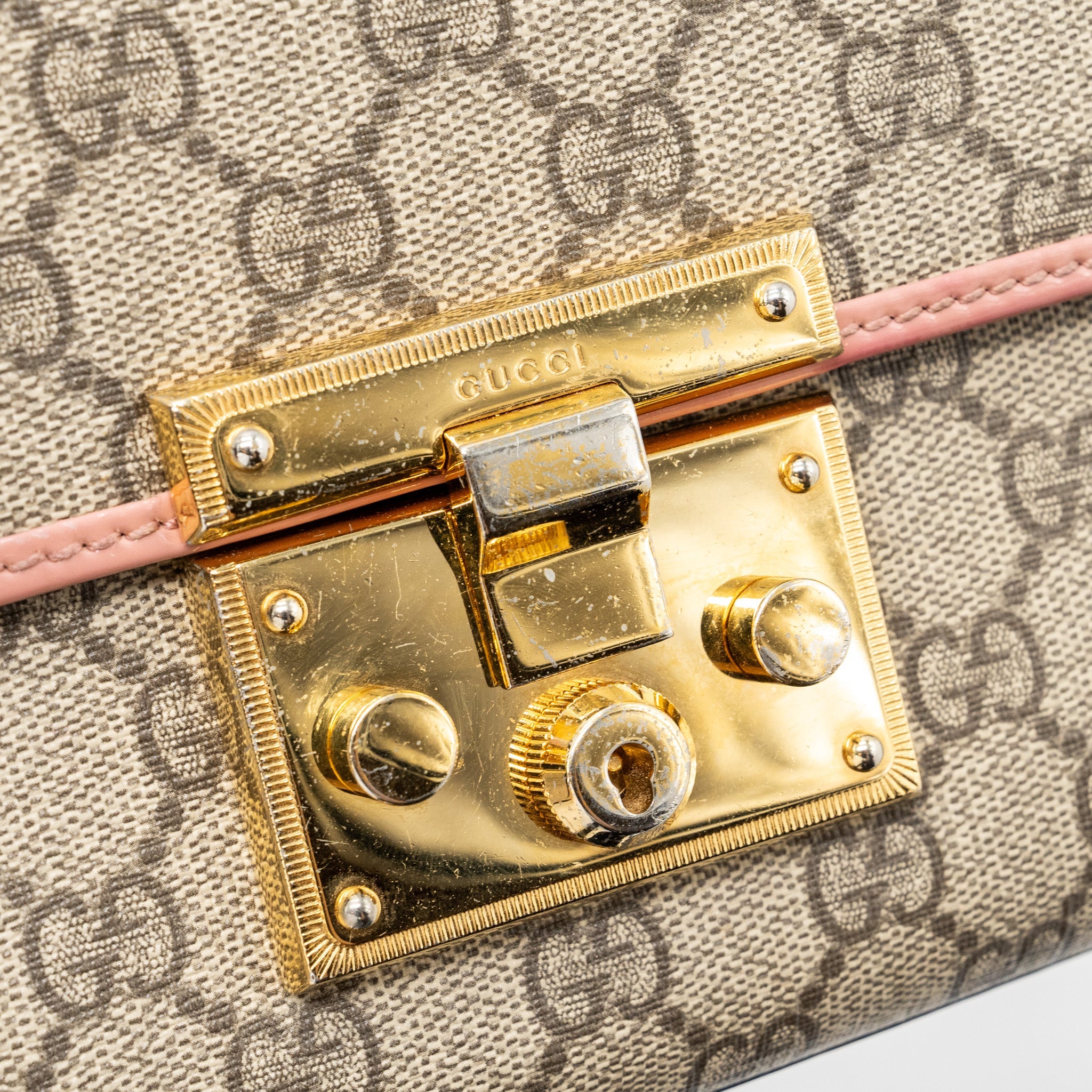 GUCCI PADLOCK CROSSBODY BAG CANVAS / PATENT MULTICOLOUR GHW