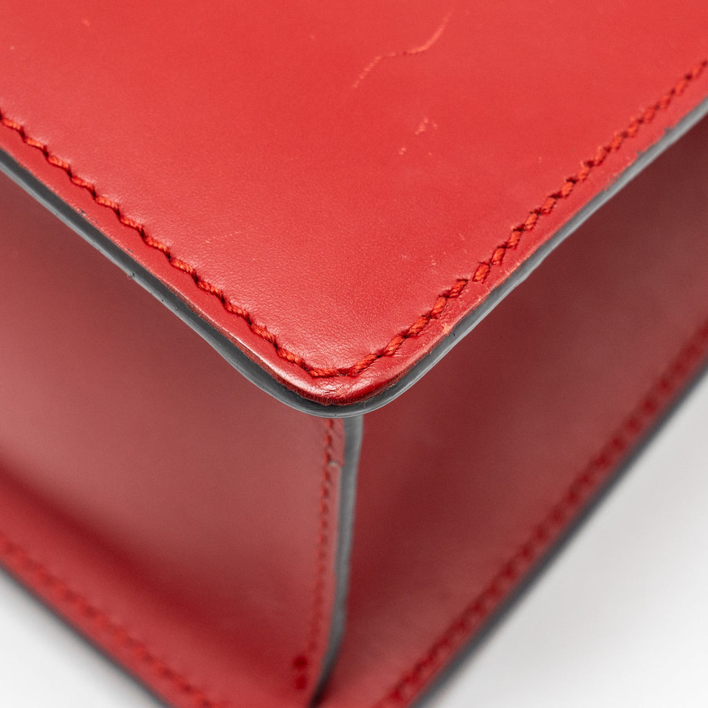 GUCCI TOP HANDLE MINI SYLVIE CALFSKIN RED GHW