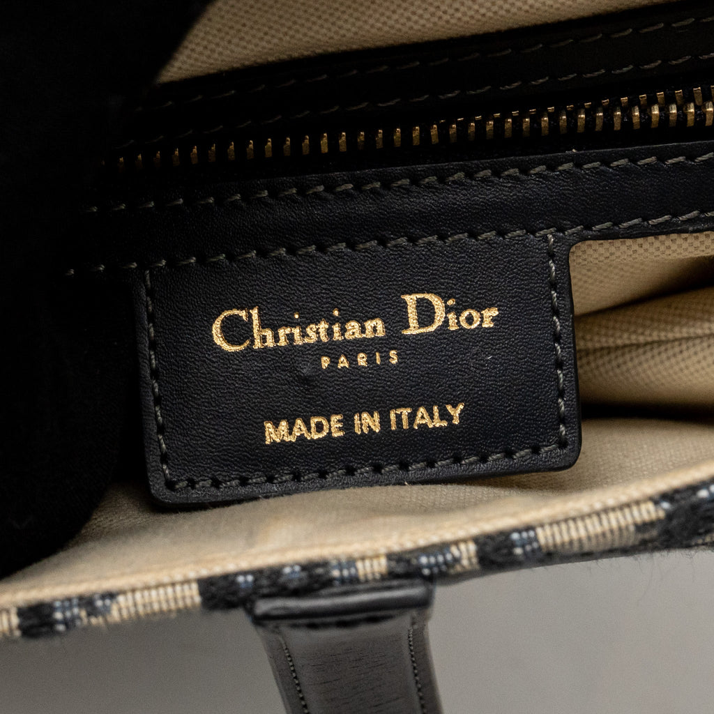DIOR MEDIUM SADDLE BAG BLUE OBLIQUE CANVAS/CALFSKIN GHW