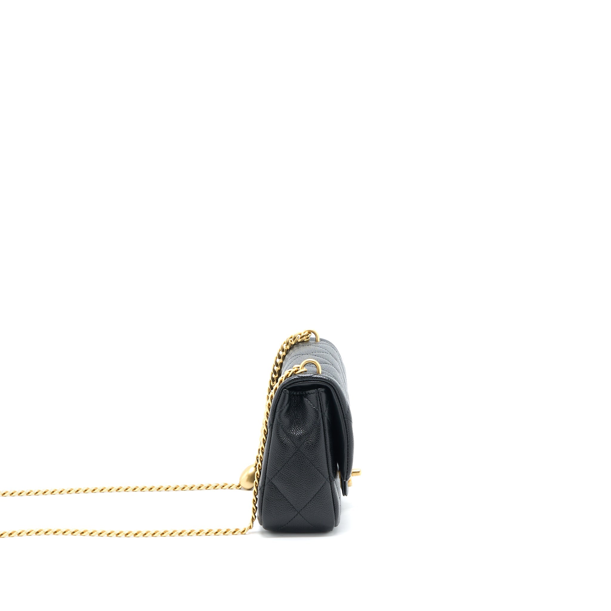 CHANEL 23P COCO LOVE FLAP BAG CAVIAR BLACK GHW (MICROCHIP)