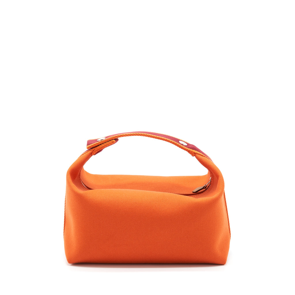 HERMES LARGE TROUSSE DE TOILETTE BRIDE A BRADC ORANGE FEU