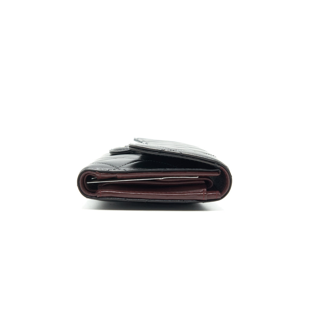 CHANEL CLASSIC FLAP WALLET LAMBSKIN BLACK SHW