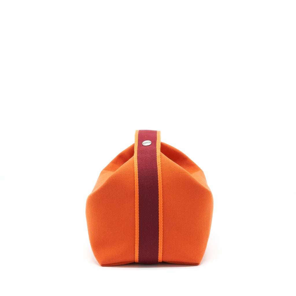 HERMES LARGE TROUSSE DE TOILETTE BRIDE A BRADC ORANGE FEU