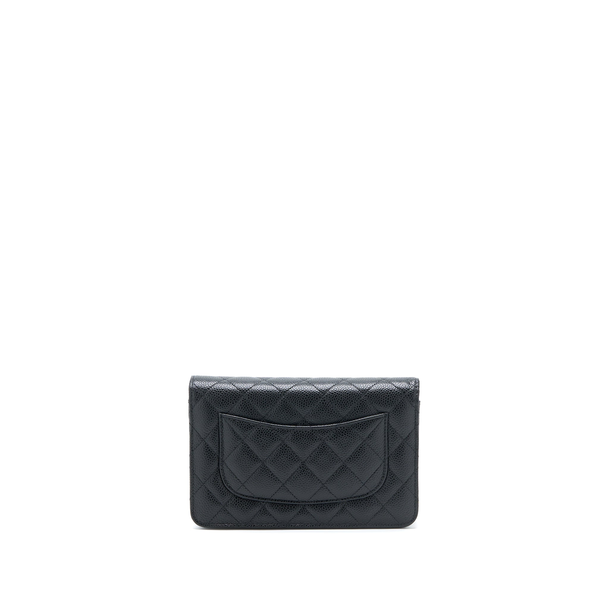 CHANEL CLASSIC WALLET ON CHAIN CAVIAR BLACK GHW( MICROCHIP)
