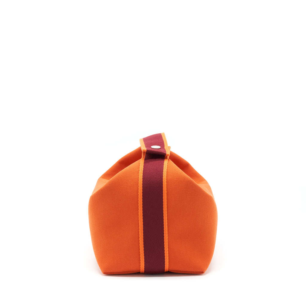 HERMES LARGE TROUSSE DE TOILETTE BRIDE A BRADC ORANGE FEU