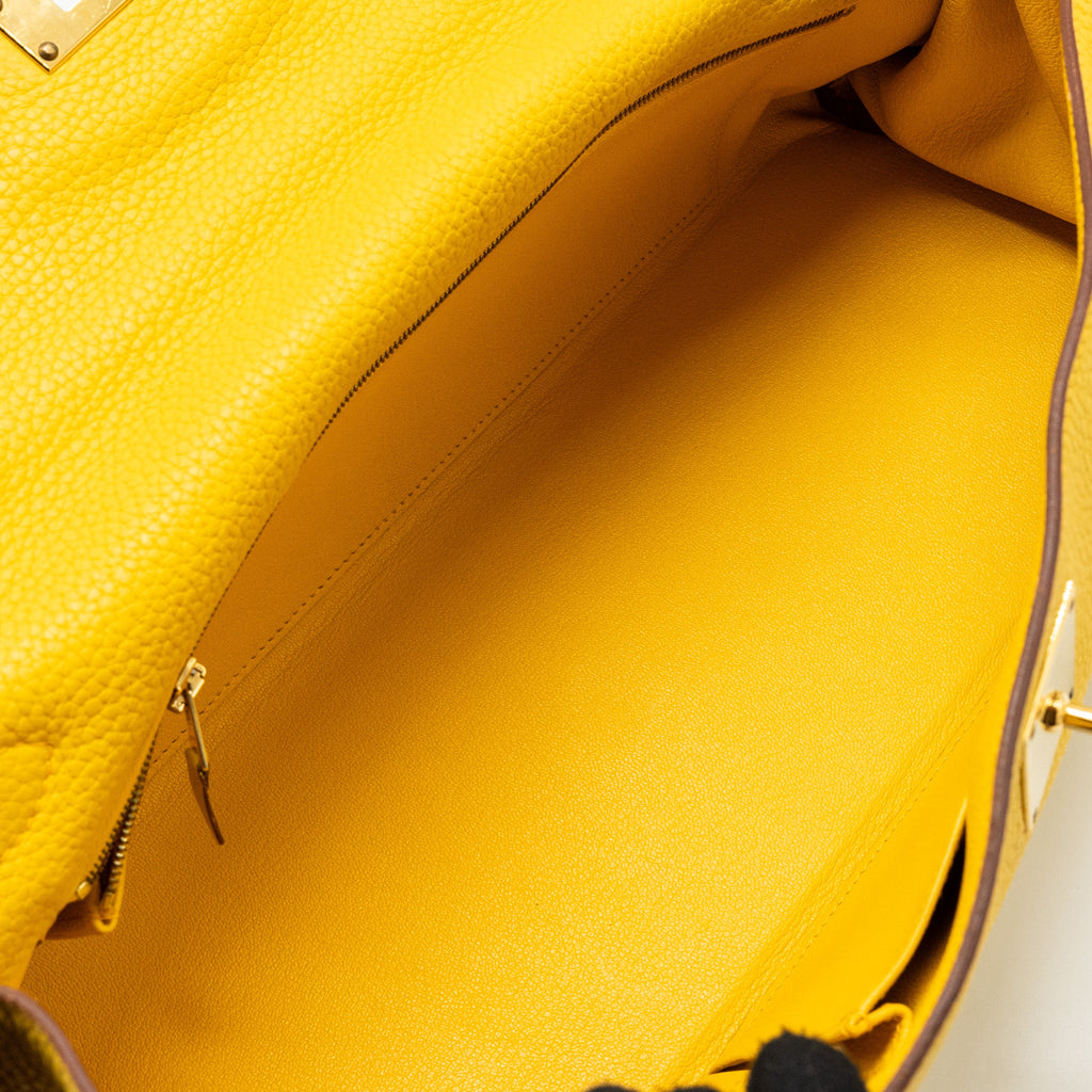 HERMES SHOULDER KELLY CLEMENCE JAUNE AMBER GHW