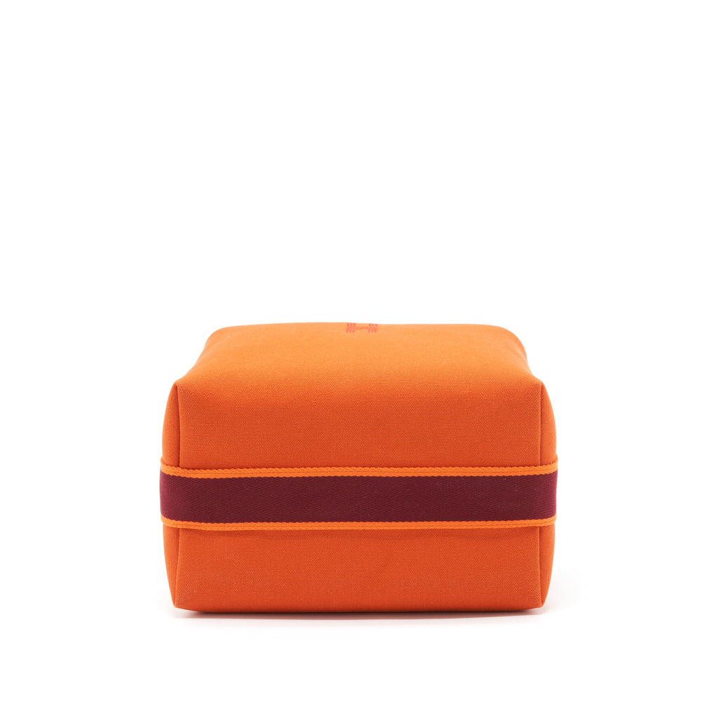 HERMES LARGE TROUSSE DE TOILETTE BRIDE A BRADC ORANGE FEU