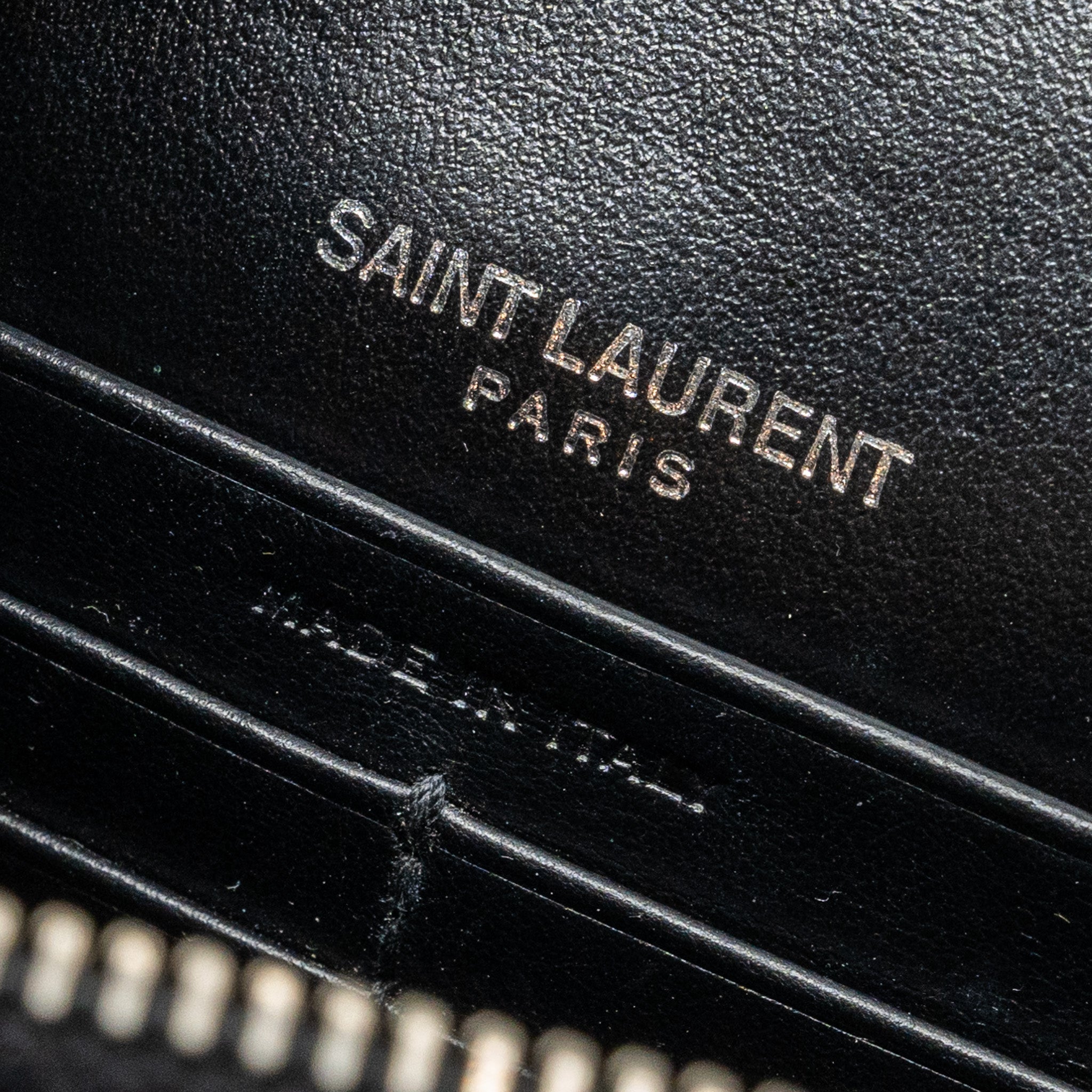 SAINT LAURENT/YSL SUNSET BAG CROC-EMBOSSED CALFSKIN BLACK SHW