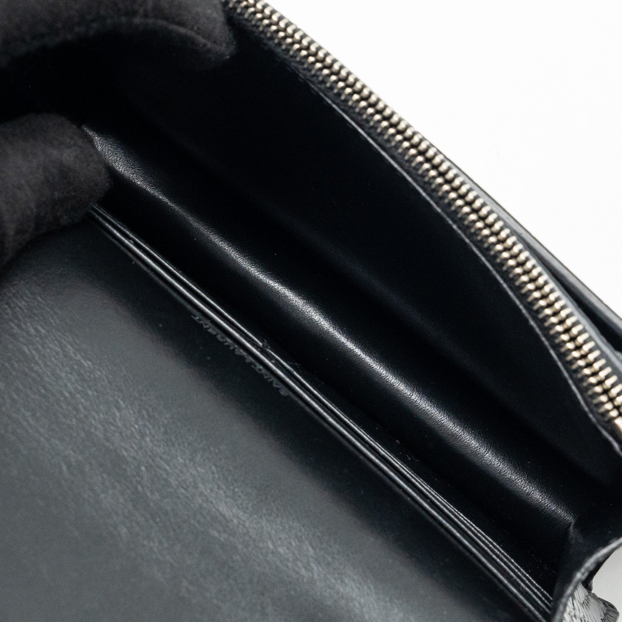 SAINT LAURENT/YSL SUNSET BAG CROC-EMBOSSED CALFSKIN BLACK SHW