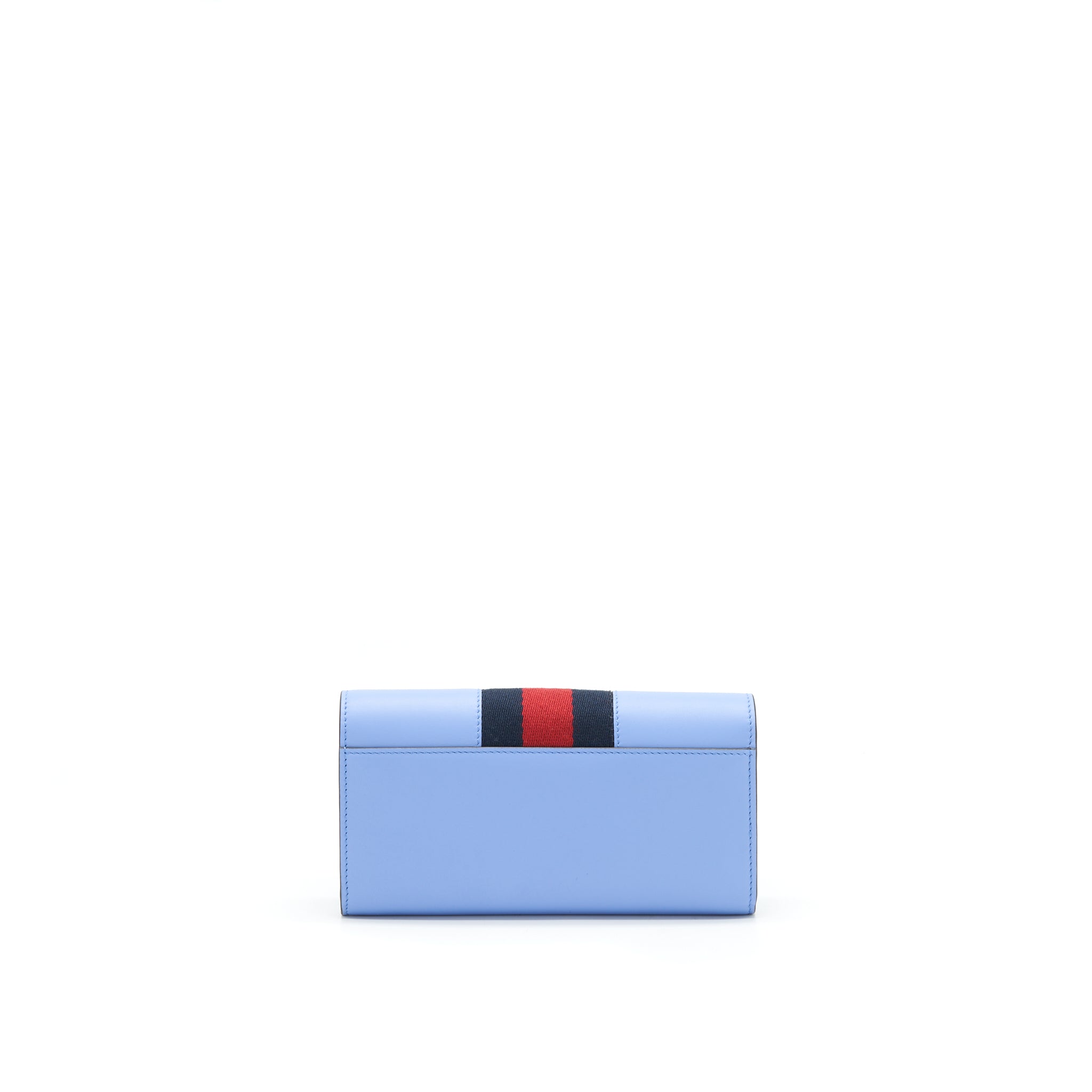 GUCCI SYLVIE LEATHER CONTINENTAL LONG WALLET IN BLUE