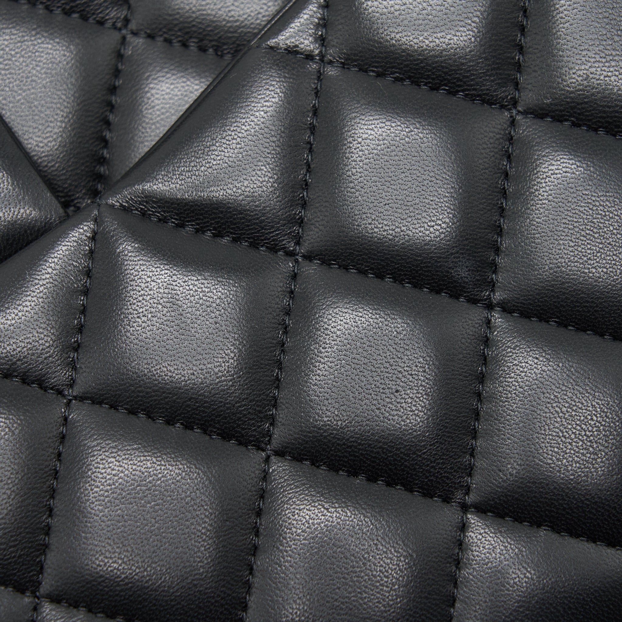CHANEL CLASSIC DOUBLE FLAP JUMBO BAG LAMBSKIN BLACK GHW