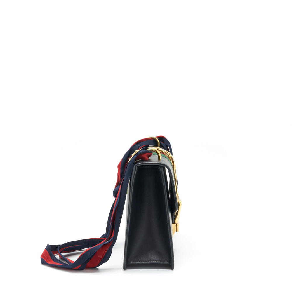 GUCCI SMALL SYLVIE SHOULDER BAG BLACK GHW