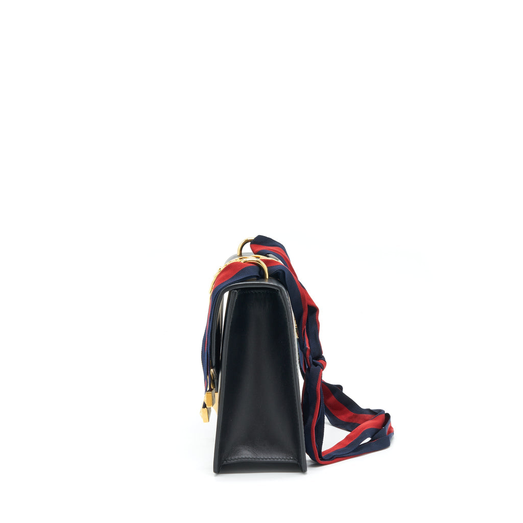 GUCCI SMALL SYLVIE SHOULDER BAG BLACK GHW