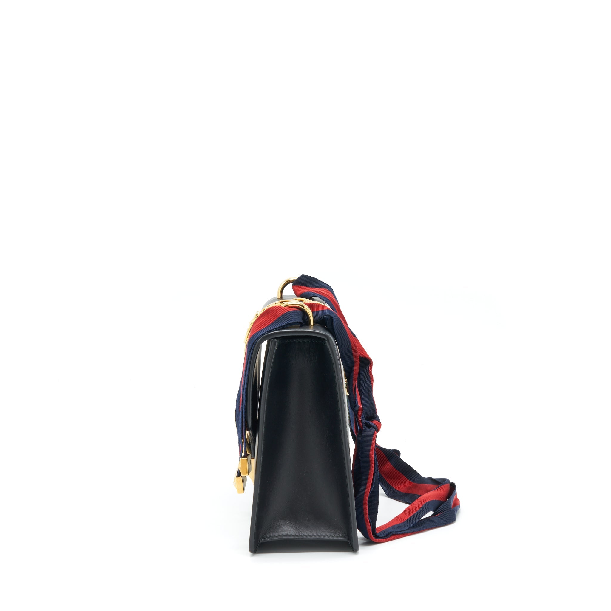 GUCCI SMALL SYLVIE SHOULDER BAG BLACK GHW