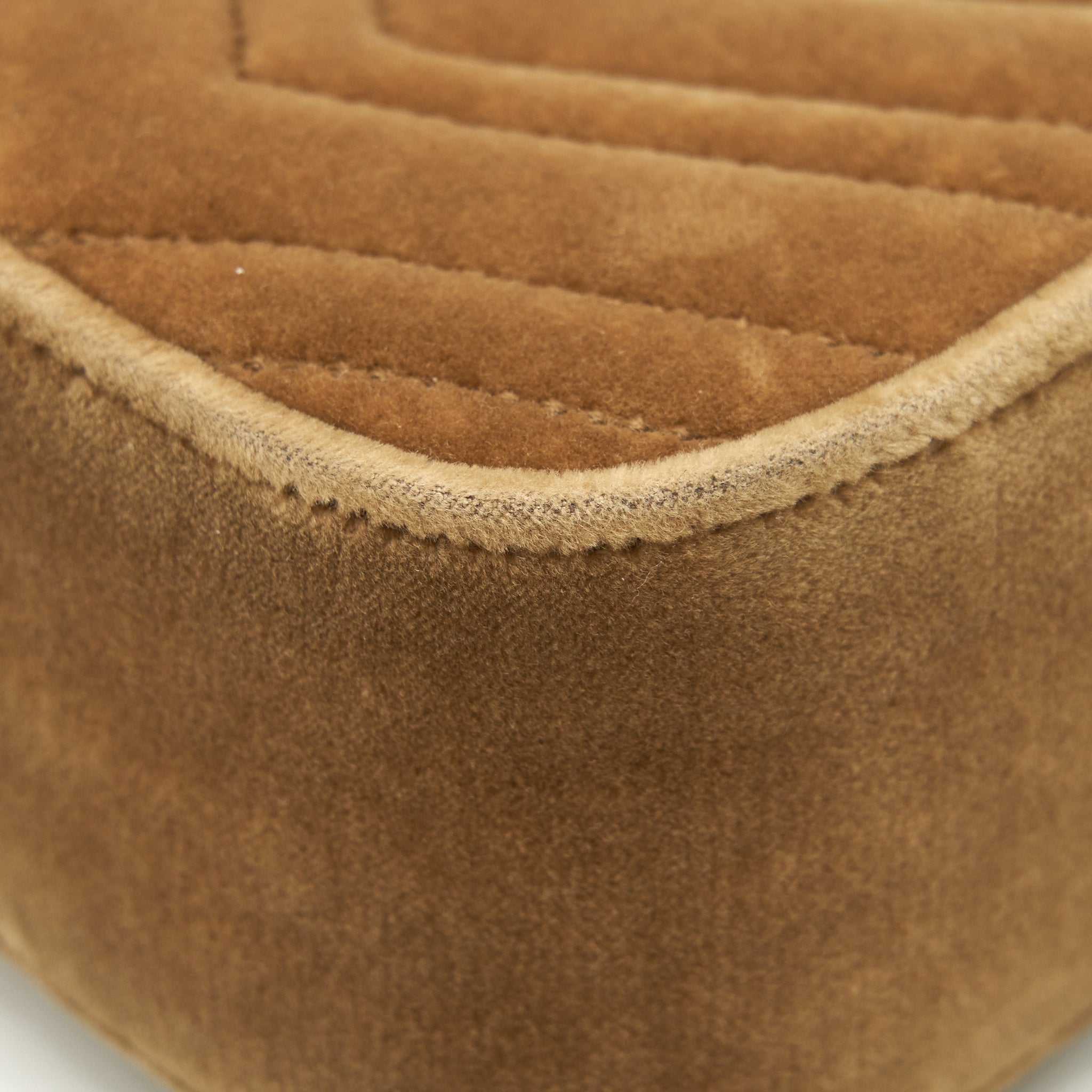 GUCCI GG MARMONT CAMERA BAG VELVET GOLD TAN GHW