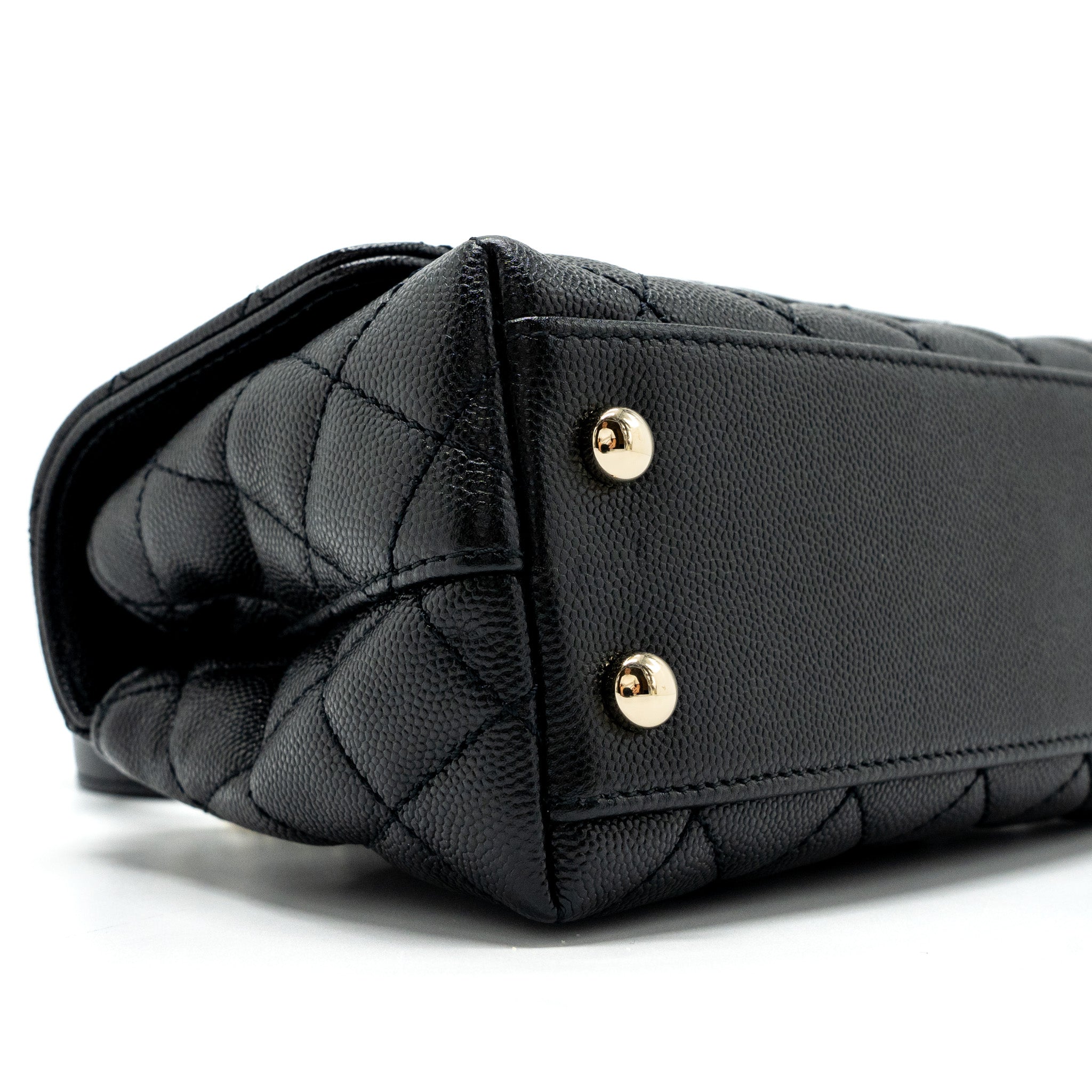 CHANEL COCO HANDLE EXTRA  MINI CAVIAR BLACK LGHW(MICROCHIP)