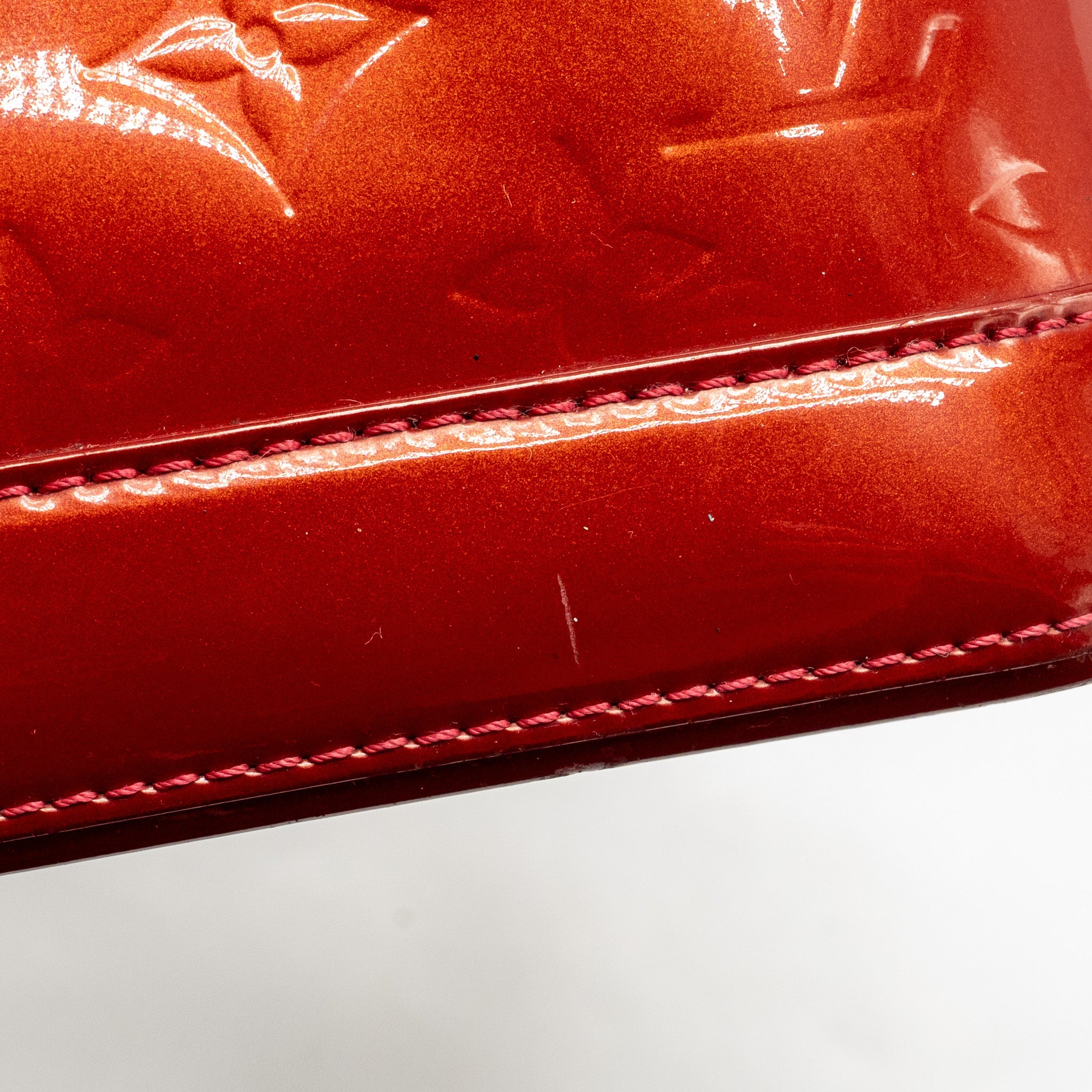 LOUIS VUITTON ALMA BB PATENT LEATHER RED GHW
