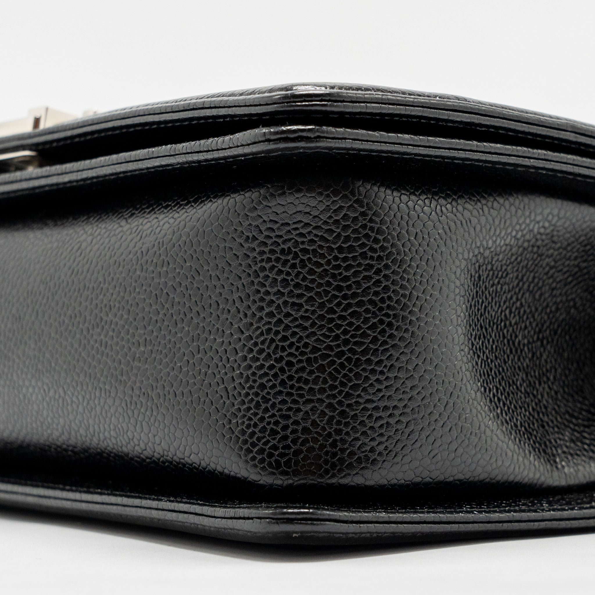 CHANEL CHEVRON MEDIUM BOY BAG CAVIAR BLACK SHW