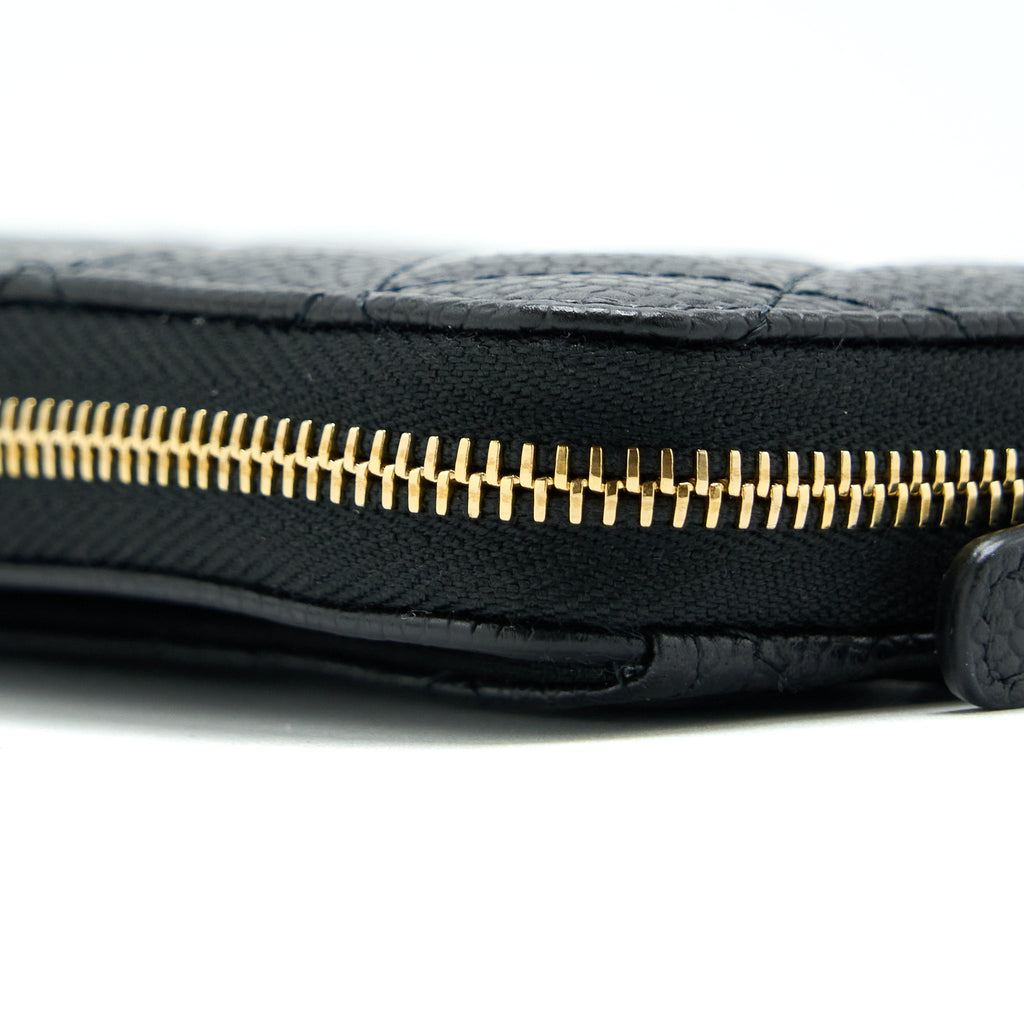 CHANEL ZIP SMALL CARD HOLDER CAVIAR BLACK GHW
