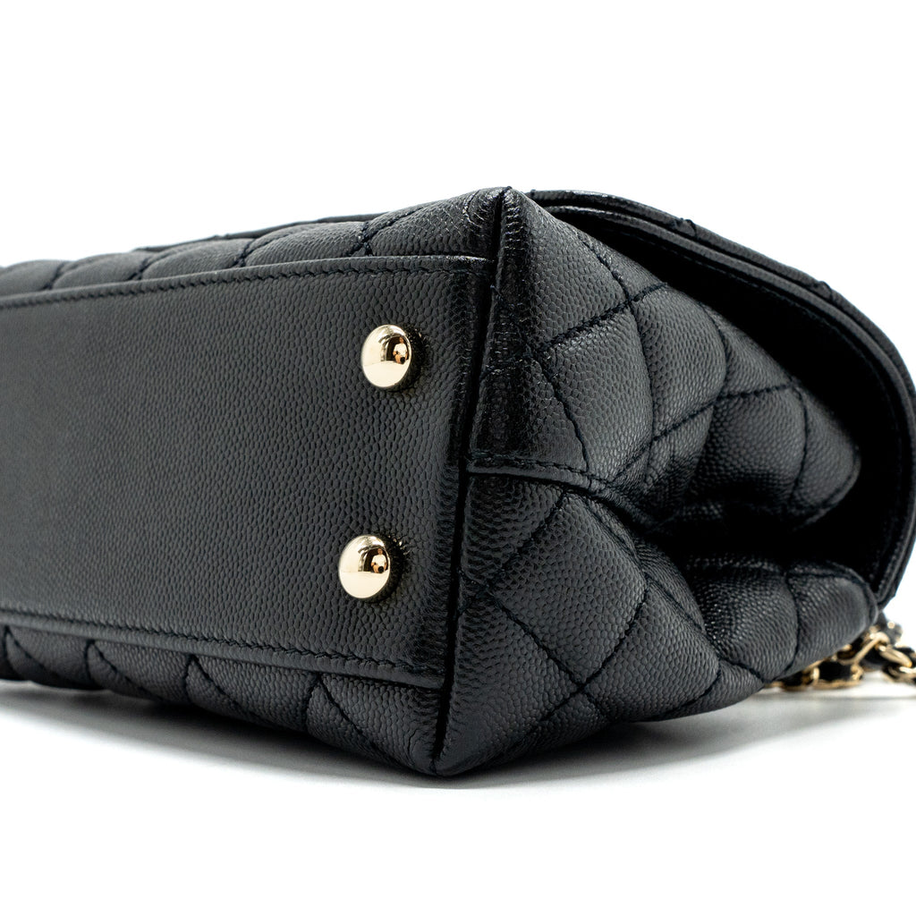 CHANEL COCO HANDLE EXTRA  MINI CAVIAR BLACK LGHW(MICROCHIP)