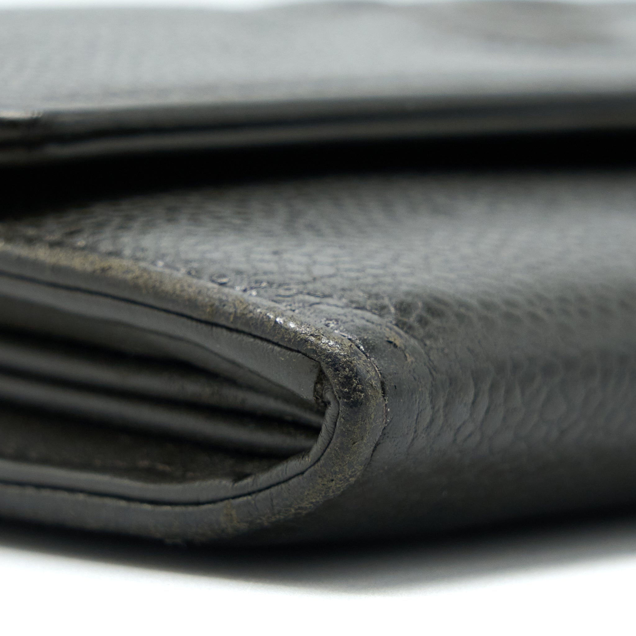 CHANEL CC LOGO FLAP LONG WALLET CAVIAR DARK OLIVE GREEN SHW