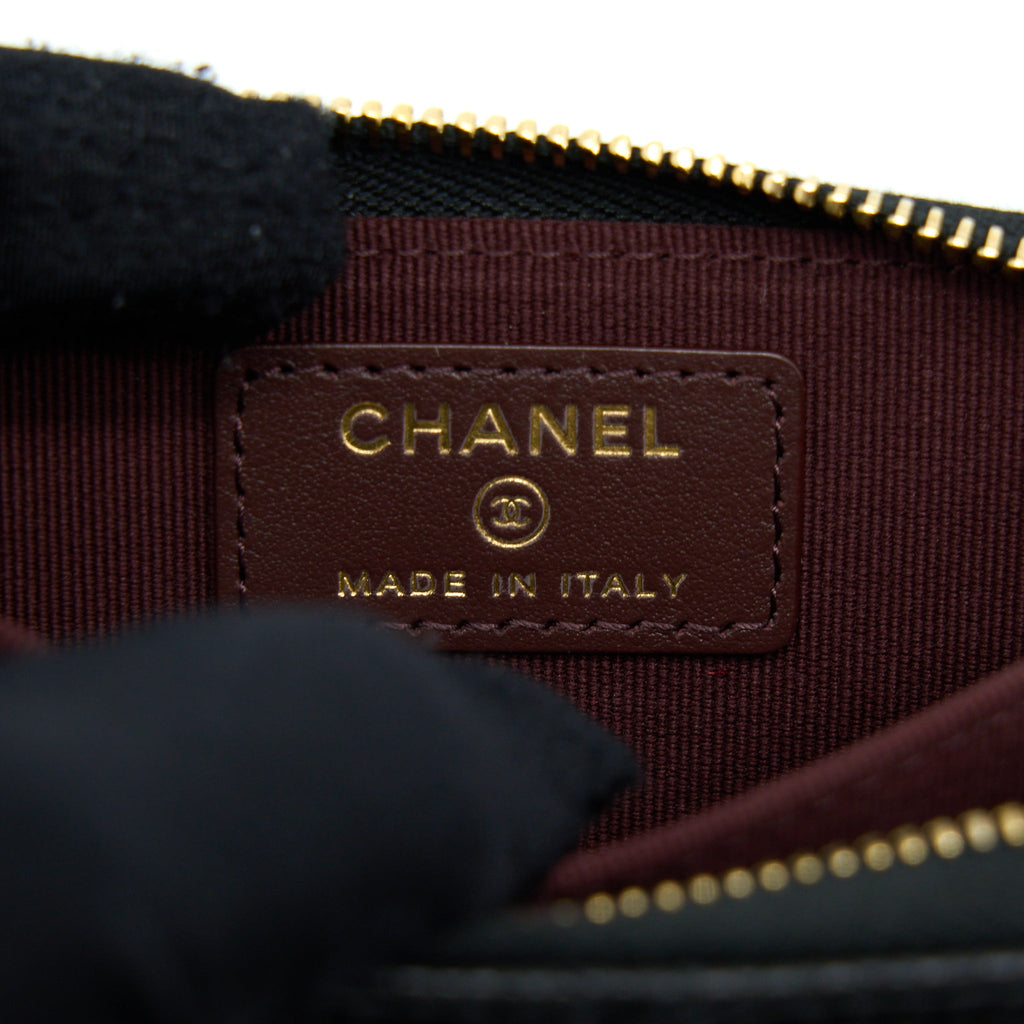 CHANEL ZIP SMALL CARD HOLDER CAVIAR BLACK GHW