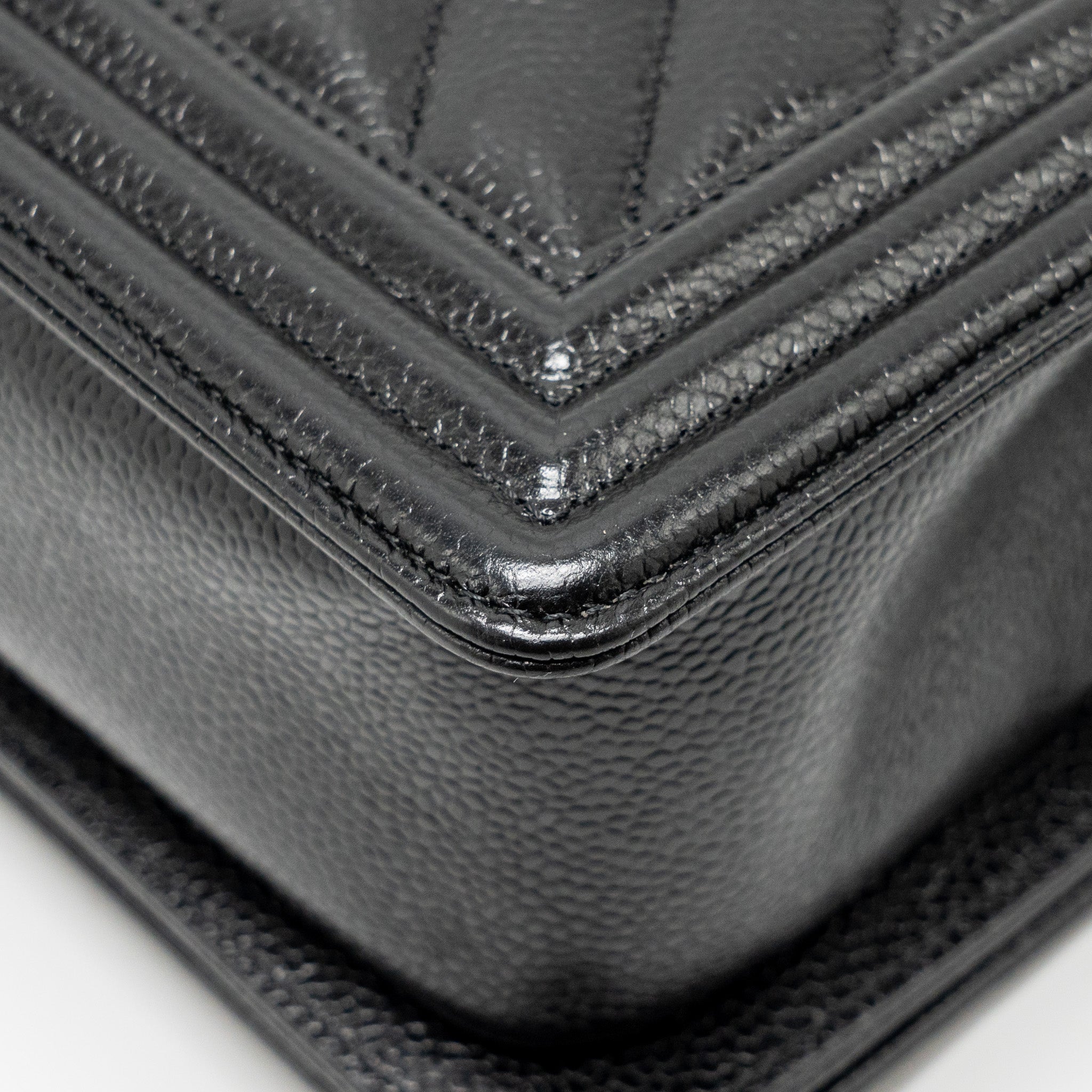 CHANEL CHEVRON MEDIUM BOY BAG CAVIAR BLACK SHW