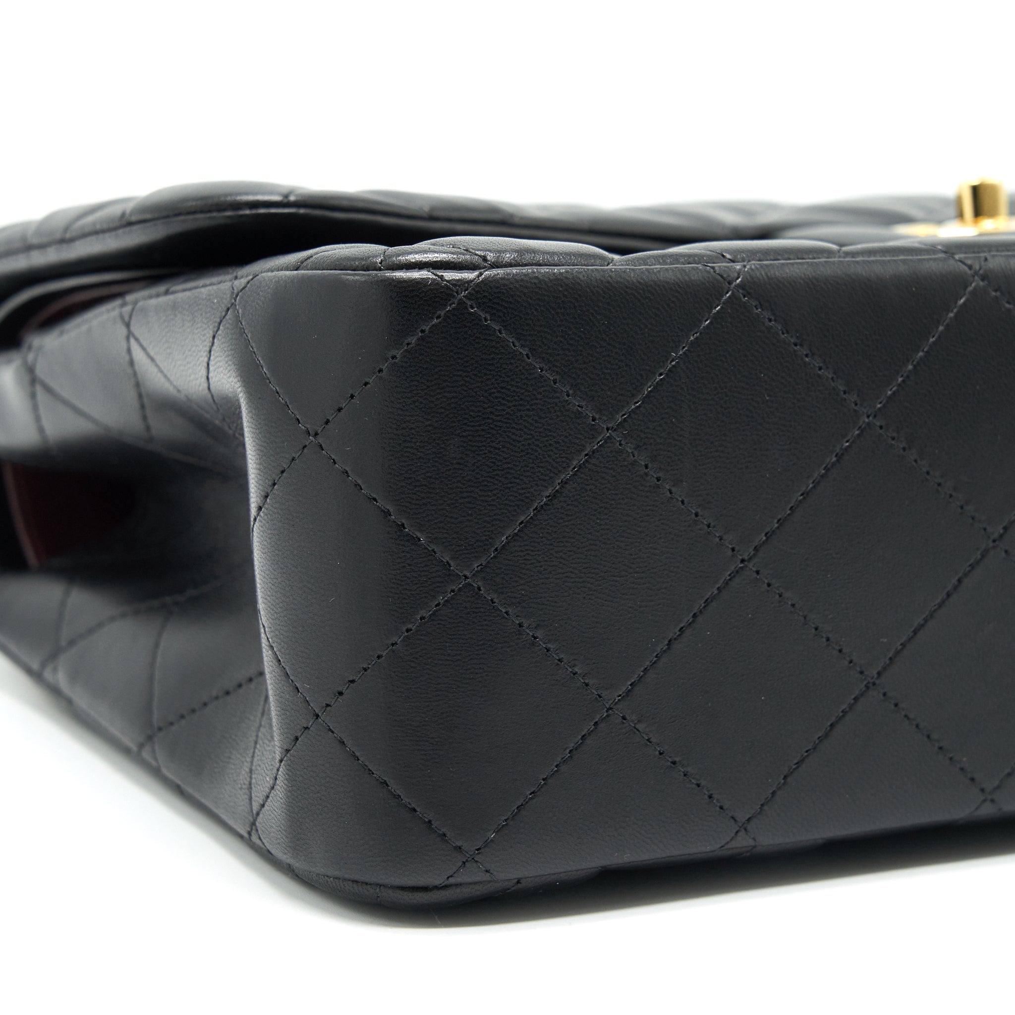 CHANEL CLASSIC DOUBLE FLAP JUMBO BAG LAMBSKIN BLACK GHW